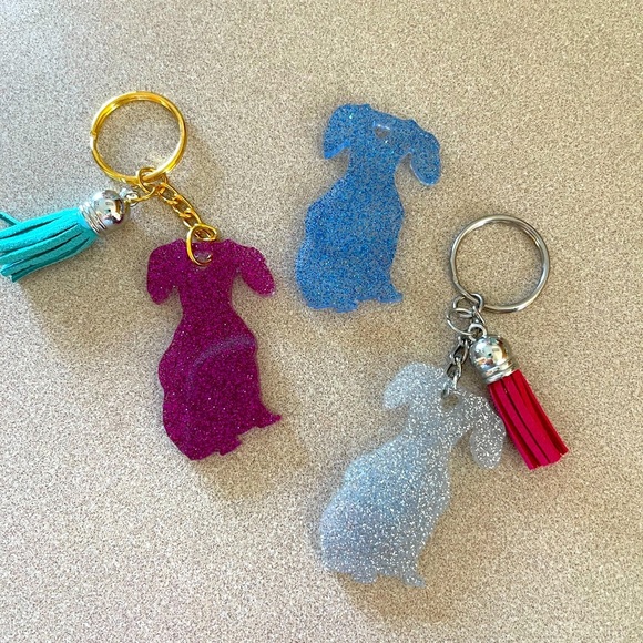 šš3x HPšš Handmade Puppy Dachshund Keychain